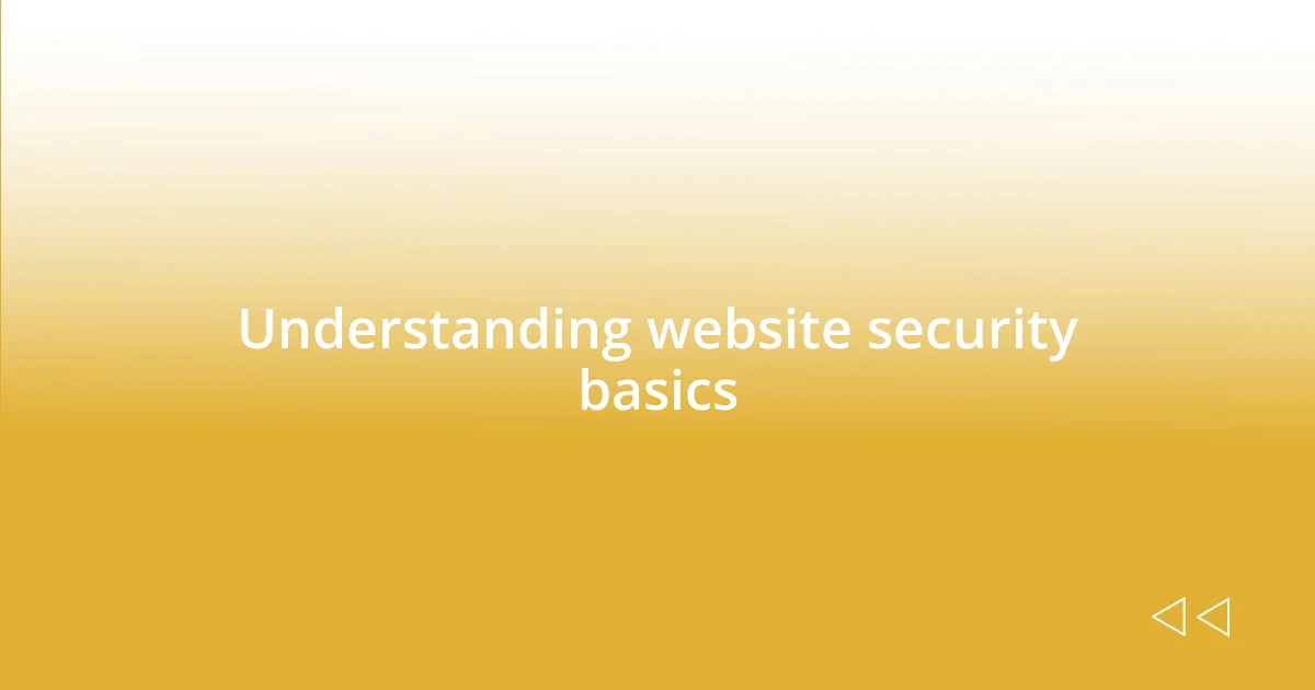 Understanding website security basics