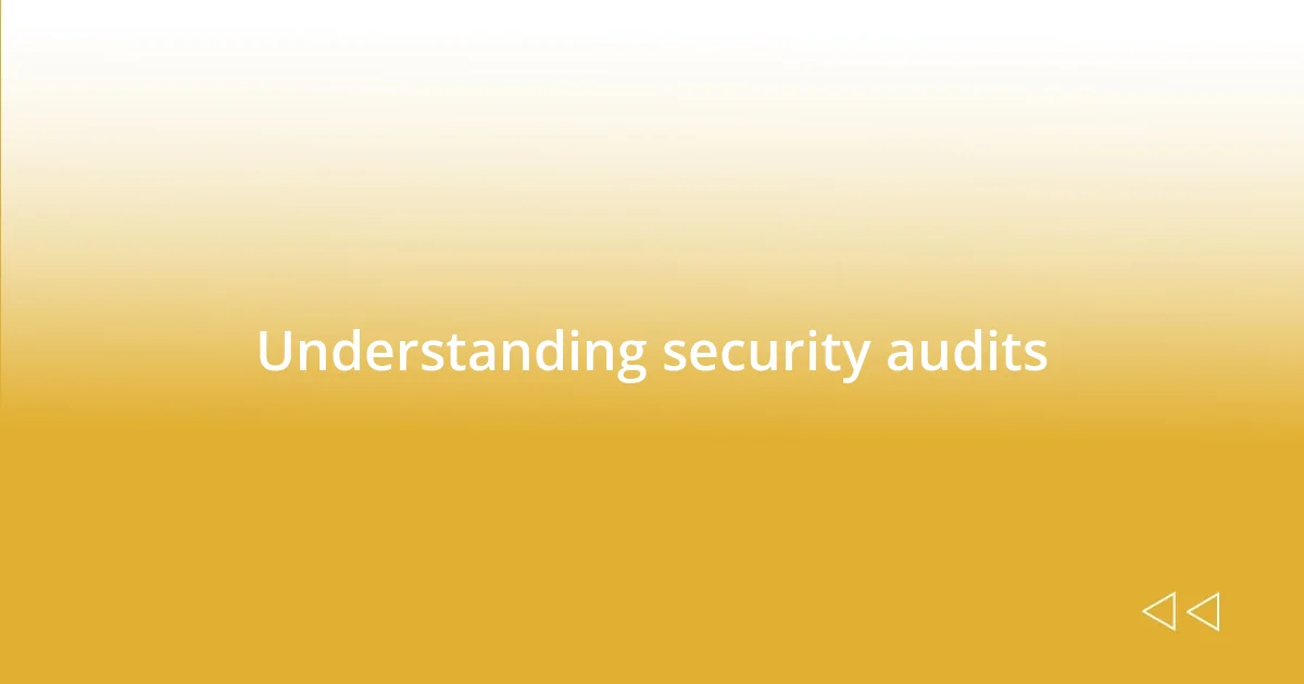 Understanding security audits